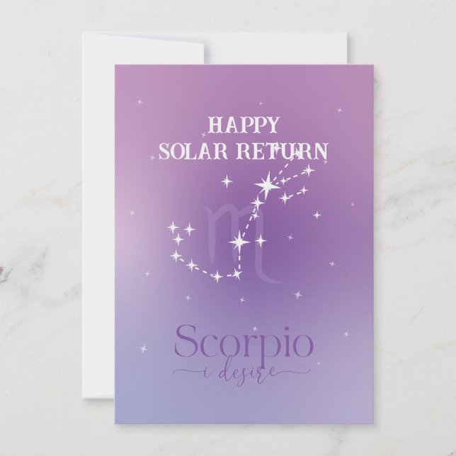 Panneau Zodiac Scorpio Lavande carte plat (Devant)