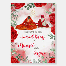 Panneaux de mariage punjabi & Panneaux de bienvenu