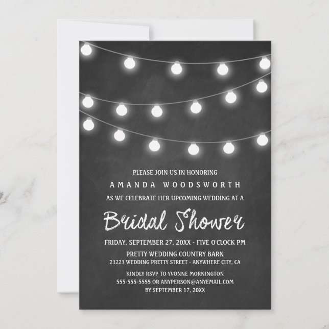 Panneaux et éclairs Invitations de douches nuptial (Devant)
