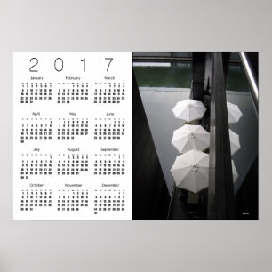 Panneaux Paris Calendrier Blanc Poster 2017