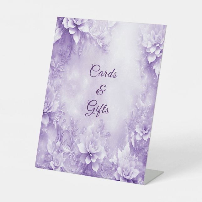 Panneaux Tabletop de fleurs blanches violettes (Recto)