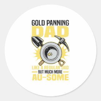 Panning for gold classic round sticker