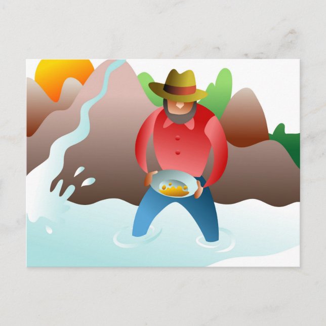 Panning For Gold Postcard (Front)