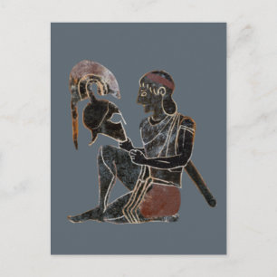 Panoply - Ancient Greek hoplite soldier sitting Postcard