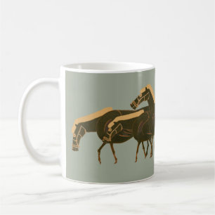 Panoply - Ancient Greek vase horses grazing Coffee Mug