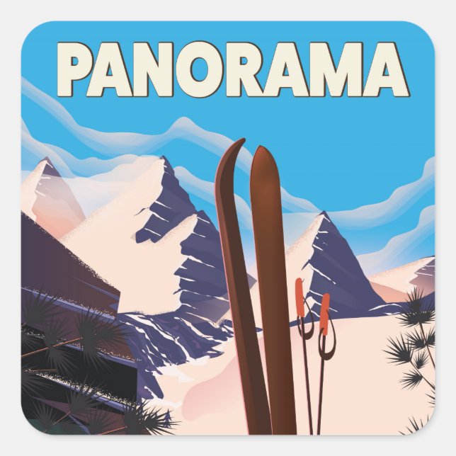 Panorama Canada travel poster Square Sticker (Front)