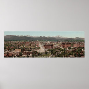 Panorama de Denver City, impression Amérique vinta