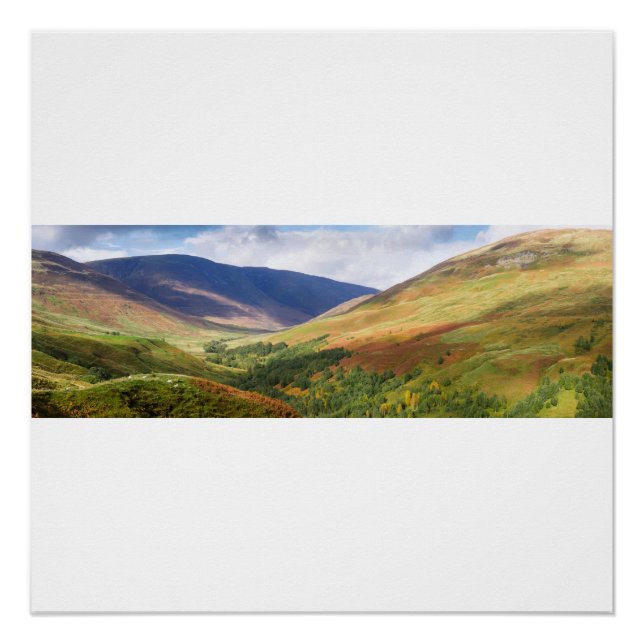 Panorama des Highlands écossais Poster brillant (Devant)
