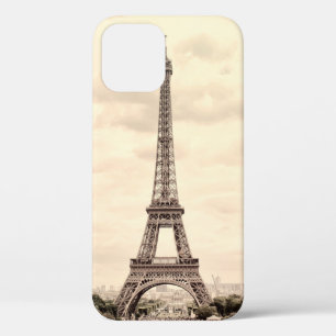 Panorama Eiffel Tower in Paris. France. Vintage vi iPhone 12 Case