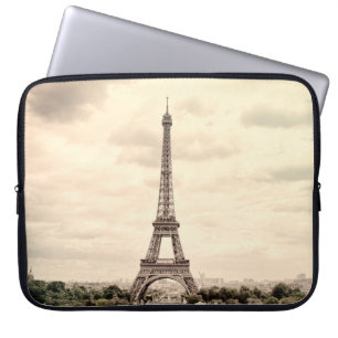 Panorama Eiffel Tower in Paris. France. Vintage vi Laptop Sleeve