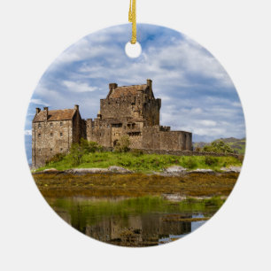 Panorama Eilean Donan Castle viewed from south Ceramic Ornament
