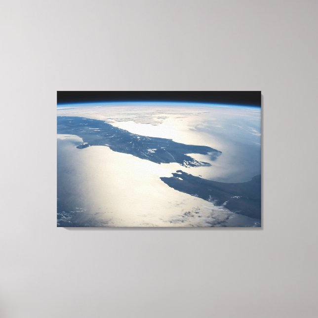 Panorama From Space Highlighting Cook Strait Canvas Print (Front)