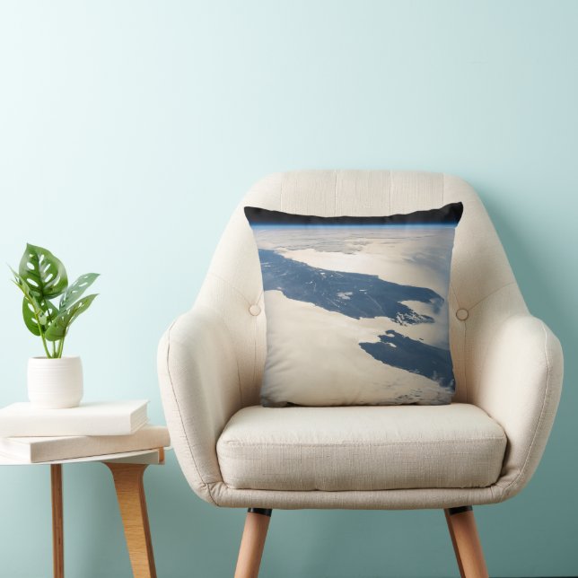 Panorama From Space Highlighting Cook Strait Throw Pillow (Chair)