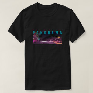 Panorama Nightscape T-Shirt Retro Neon City