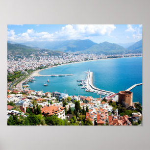 Panorama of Alanya in Turkiye Poster
