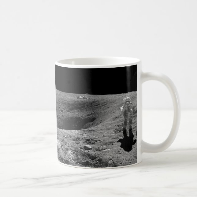 Panorama of Apollo 16 Astronaut on the Moon Coffee Mug (Right)