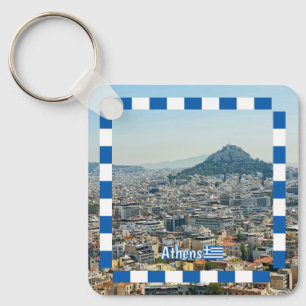 panorama of Athens, travel Keychain