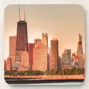 Panorama of Chicago skyline at sunrise Coaster