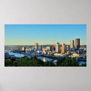 Panorama of Downtown Pittsburg Poster