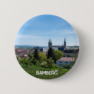 Panorama of historic old town of Bamberg, Germany 2 Inch Round Button