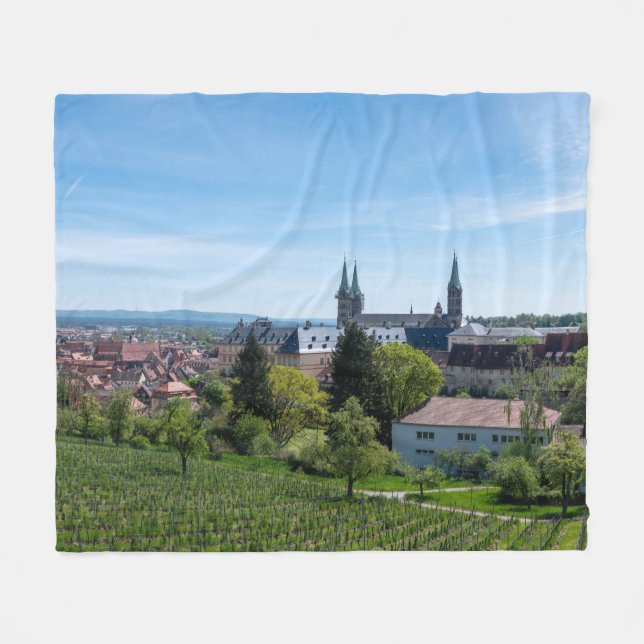 Panorama of historic old town of Bamberg, Germany Fleece Blanket (Front (Horizontal))