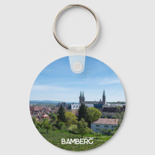Panorama of historic old town of Bamberg, Germany Keychain