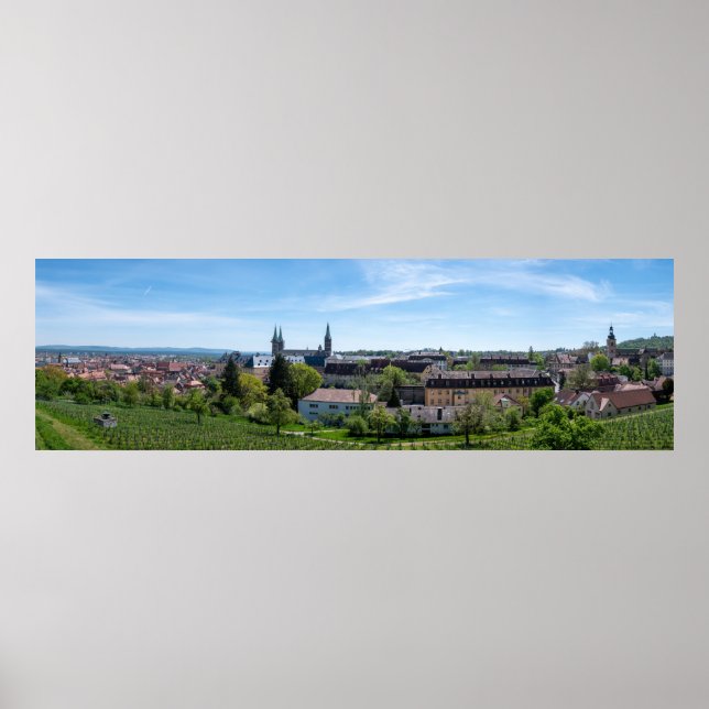 Panorama of historic old town of Bamberg, Germany Poster (Front)