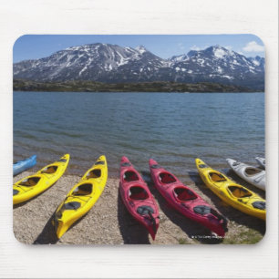 Panorama of kayaks on Bernard Lake in Alaska 2 Mouse Pad