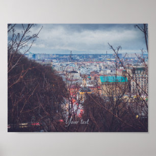 Panorama of Kyiv customizable Poster