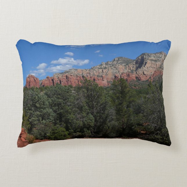 Panorama of Red Rocks in Sedona Arizona Accent Pillow (Front)