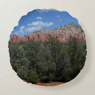 Panorama of Red Rocks in Sedona Arizona Round Pillow