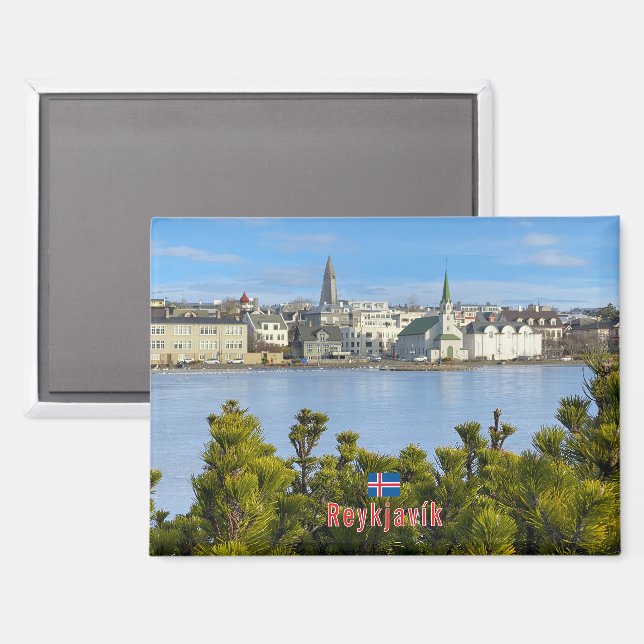 Panorama of Reykjavik Magnet (Front/Back)