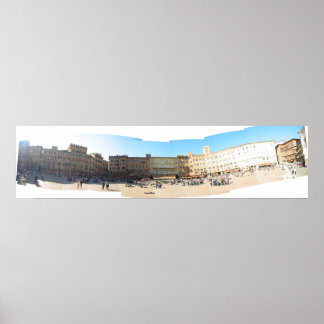 panorama of the campo in Sienna Poster