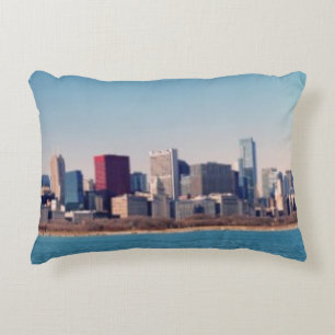 Panorama of the Chicago skyline Accent Pillow