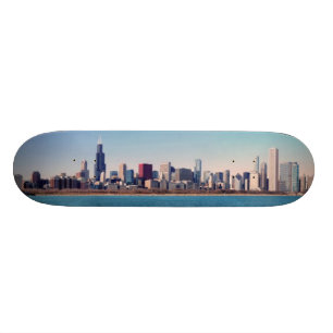 Panorama of the Chicago skyline Skateboard