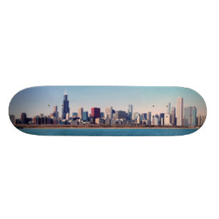 Panorama of the Chicago skyline Skateboard