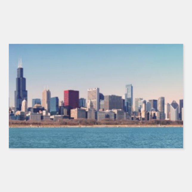 Panorama of the Chicago skyline Sticker (Front)