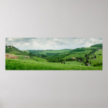 Panorama of Tuscan landscape Poster