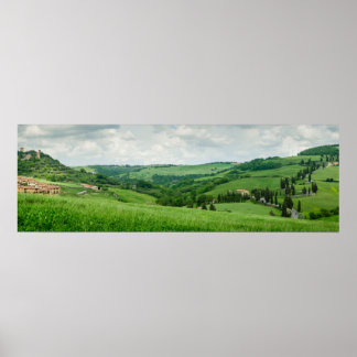 Panorama of Tuscan landscape Poster