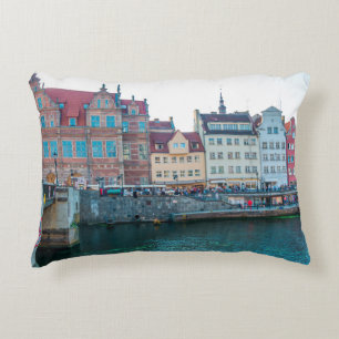 Panorama of typical colourful decorative medieval accent pillow