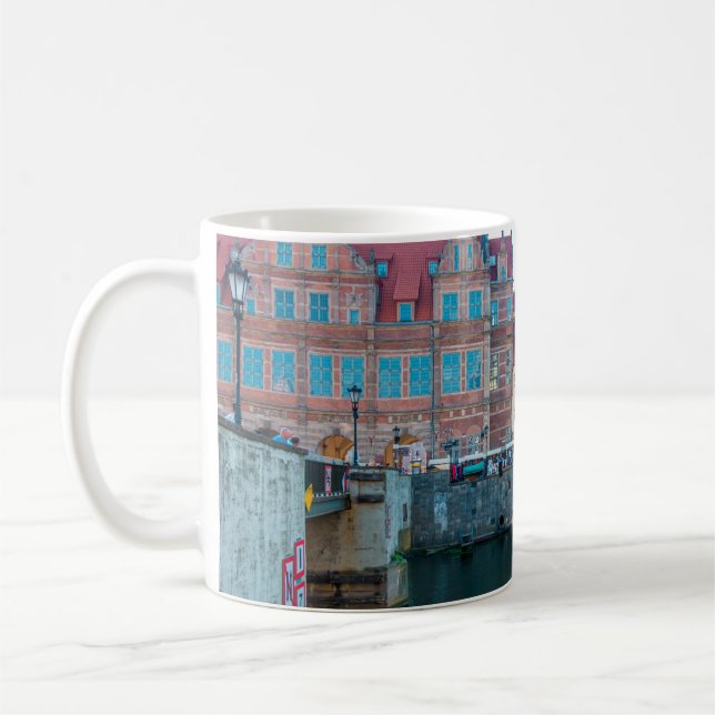 Panorama of typical colourful decorative medieval  coffee mug (Left)