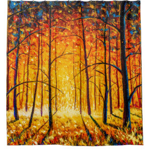 Panorama orange autumn sunny warm park alley fores