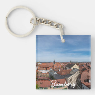 Panorama view of old town from above in Bamberg Keychain