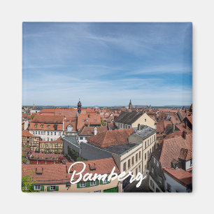 Panorama view of old town from above in Bamberg Magnet
