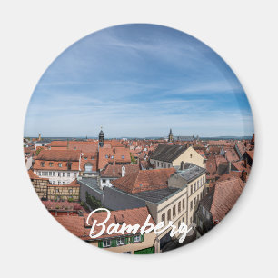 Panorama view of old town from above in Bamberg Magnet