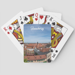 Panorama view of old town from above in Bamberg Playing Cards