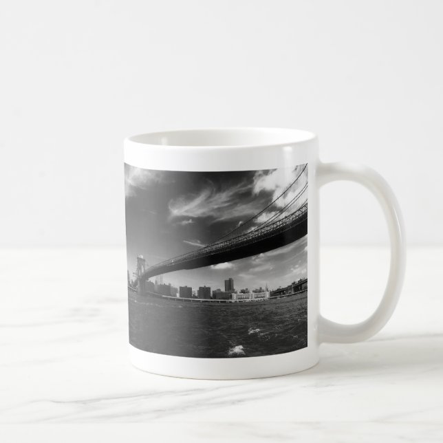 Panoramic Black White Brooklyn Coffee Mug (Right)