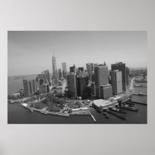Panoramic Black White New York Skyline Poster