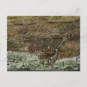 Panoramic Chicago 1892 Postcard
