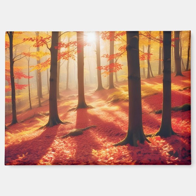 Panoramic Landscape Autumn Forest Nature Tranquil  Magnet (Front)